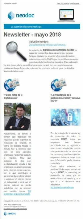 Newsletter May 2018The May neodoc newsletter is now available!22 de May de 2018/by neosystems